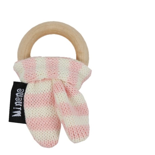 Minene Οικολογικό ξύλινο μασητικό , Wooden Teething Ring Pink