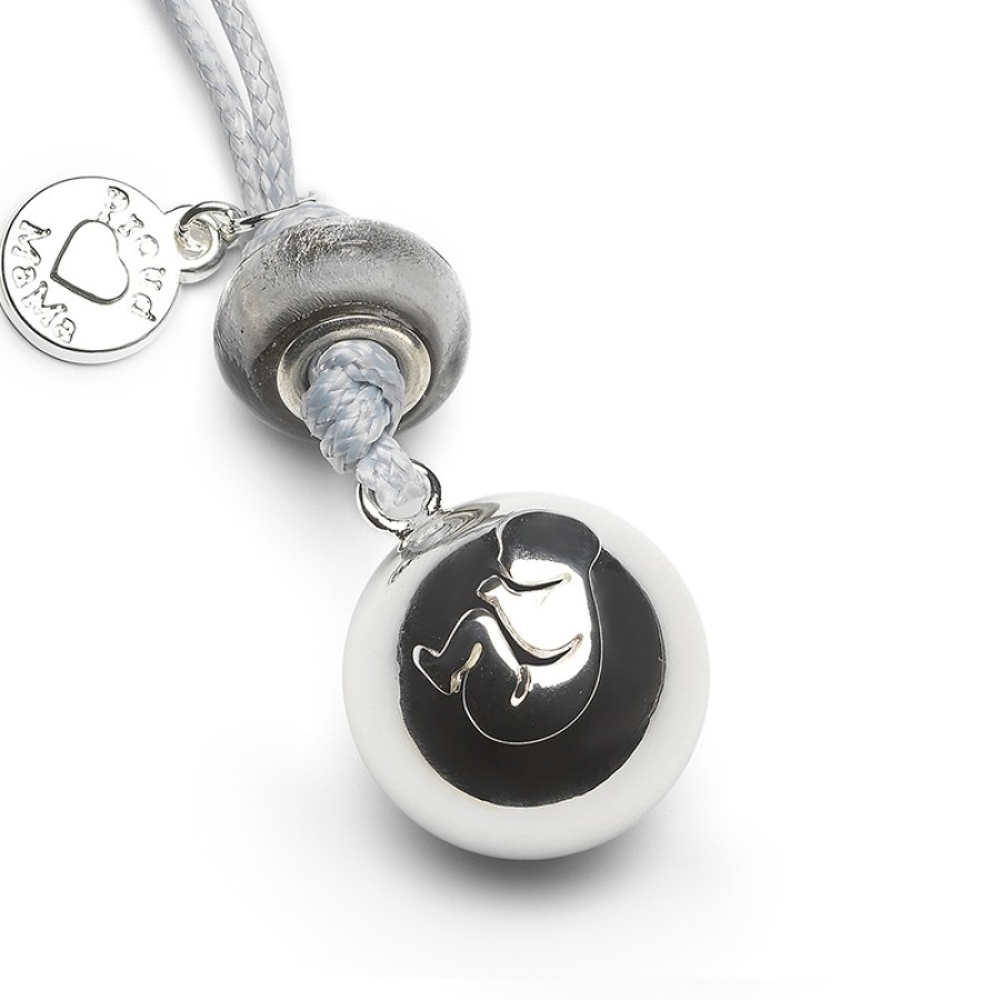 PROUDMAMA Μενταγιόν εγκυμοσύνης -Babybel Silver Grey Baby-pm475