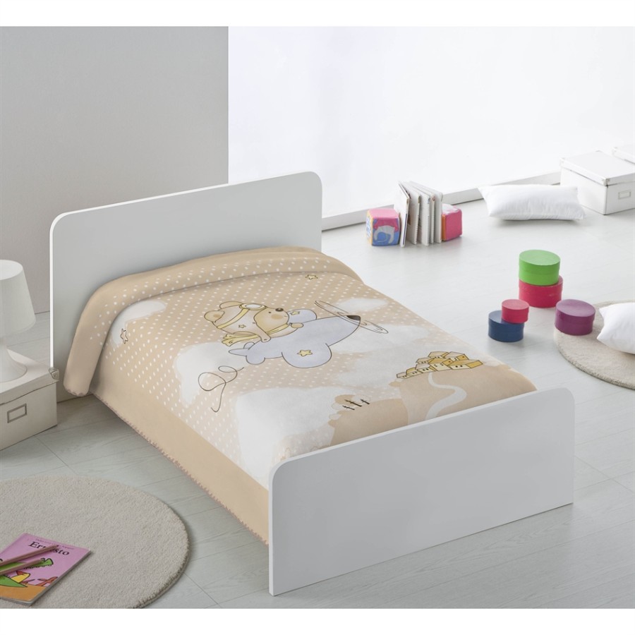 PIEL SA ΚΟΥΒΕΡΤΑ ΒΕΛΟΥΤΕ ΙΣΠΑΝΙΑΣ  ΚΟΥΝΙΑΣ 110 X 140 PLANE BEIGE 6378B