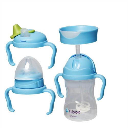 B.box Εκπαιδευτικό ποτηράκι 240ml με 4 διαφορετικά καπάκια εκπαίδευσης Sippy Cup 4 in 1 - ocean