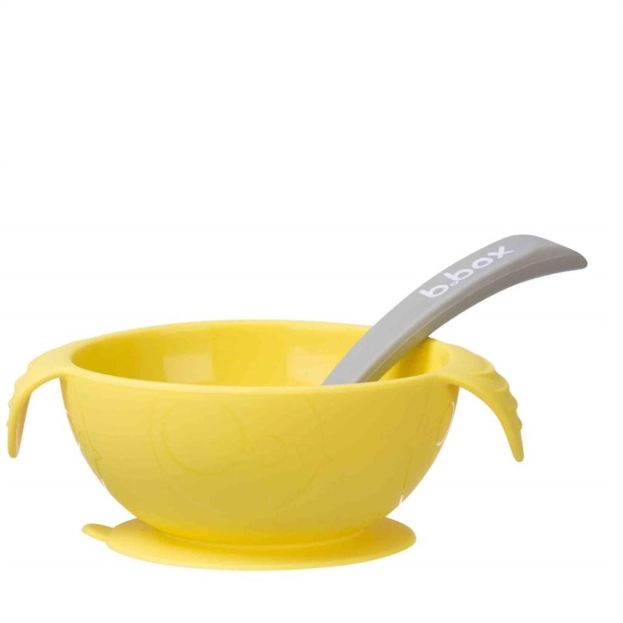 BBox Μπολ σιλικόνις με βεντούζα και κουτάλι -Silicone First Feeding Set yellow