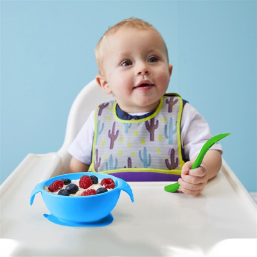 BBox Μπολ σιλικόνις με βεντούζα και κουτάλι -Silicone First Feeding Set blue