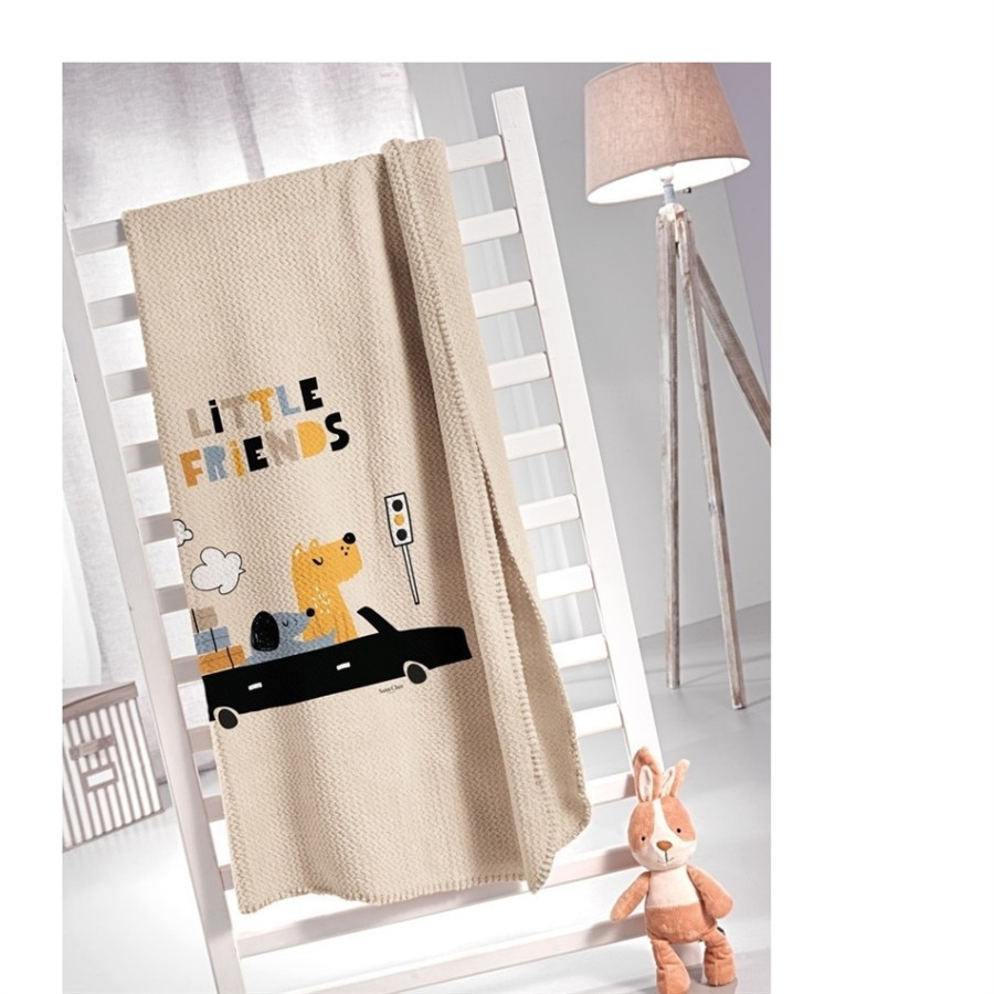 SAINT CLAIR PARIS κουβερτα Doggy Blue ultra soft 160×220