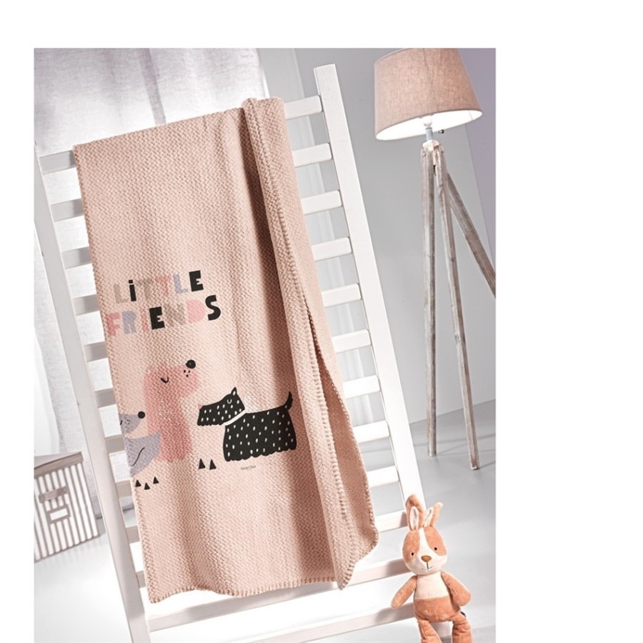 SAINT CLAIR PARIS κουβερτα Doggy Pink ultra soft 160×220