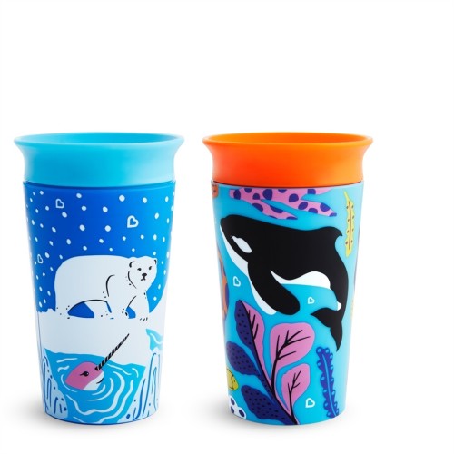 Munchkin Σετ 2 τμχ Παιδικά Κύπελλα Miracle 360 - 2PK MIRACLE SIPPY CUP 266ML - POLAR/ORCA - 51766