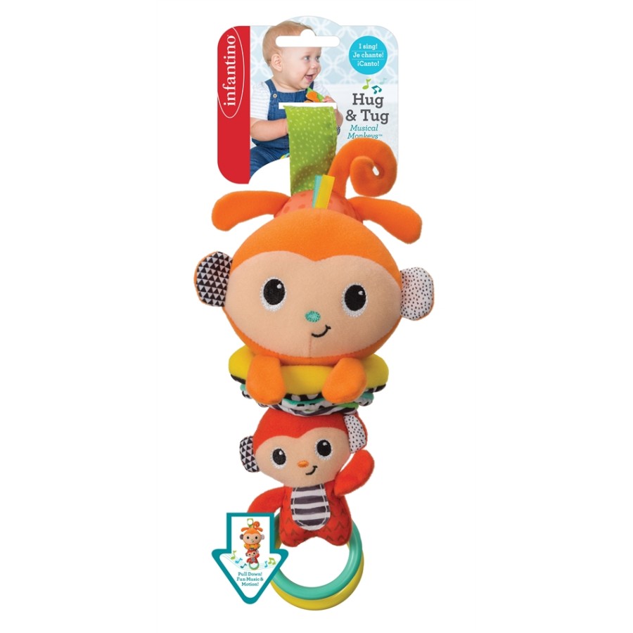 Infantino Κρεμαστό μουσικό παιχνίδι HUG & TAG MUSICAL MONKEYS 930-216325-00