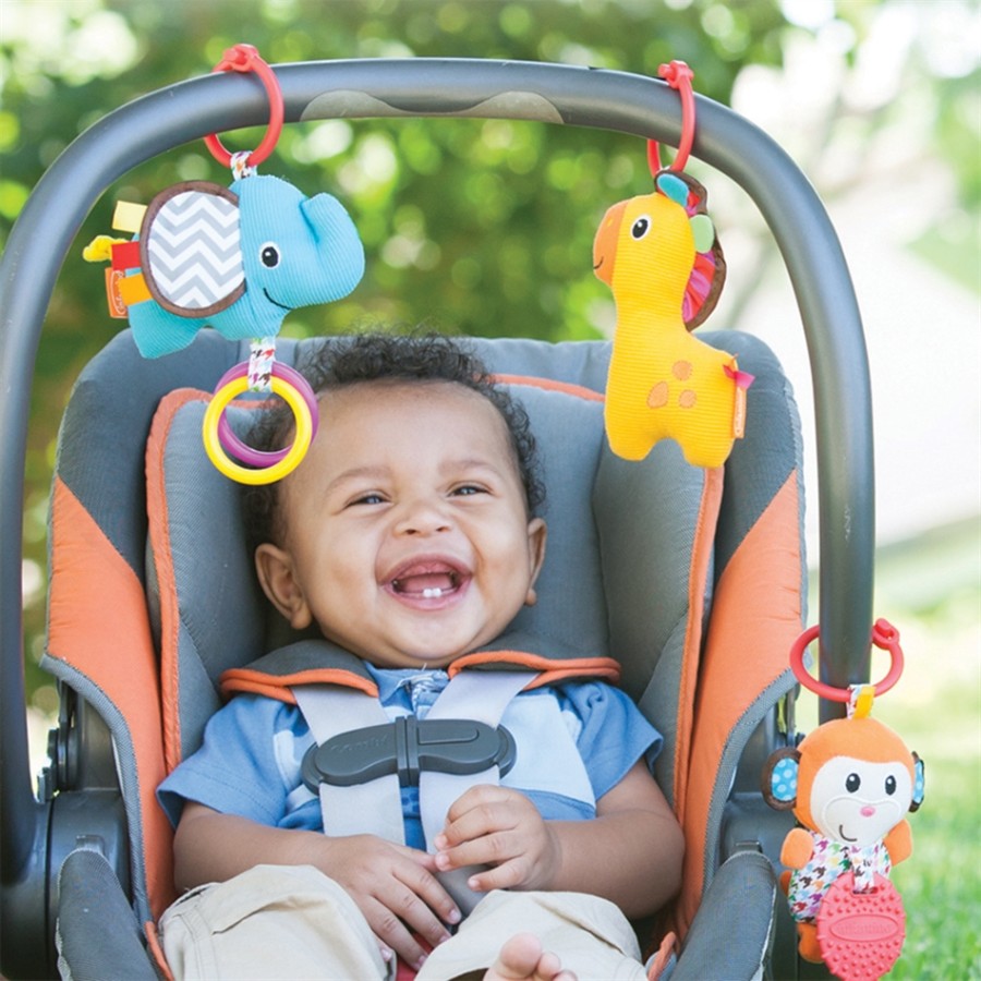 Infantino 3 κρεμαστά ζωάκια-κουδουνίστρες ΤΑG ALONG TRAVEL PALS 930-005365-10