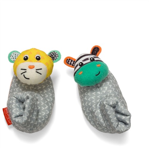 Infantino κουδουνίστρες  καλτσάκια ( one size) FOOT RATTLES ZEBRA-TIGER 930-206893-00