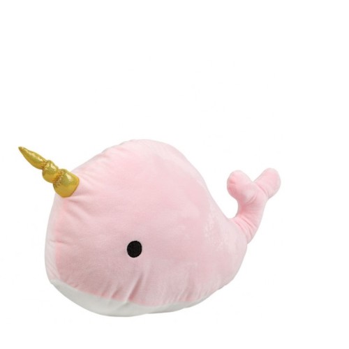 Kiokids Βελούδινο Μαξιλάρι Ροζ Μονόκερος 45x22εκ.