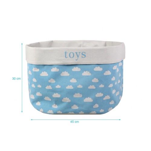 Kiokids υφασμάτινο καλάθι για τα παιχνίδια 30 cm X 45 cm BLUE CLOUDS - 62121