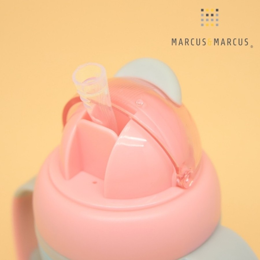Marcus & Marcus Μπουκάλι 2 Stage Sippy Cup Καλαμάκι Σιλικόνης Βαρίδι Tritan  ροζ MNMBB30-PK