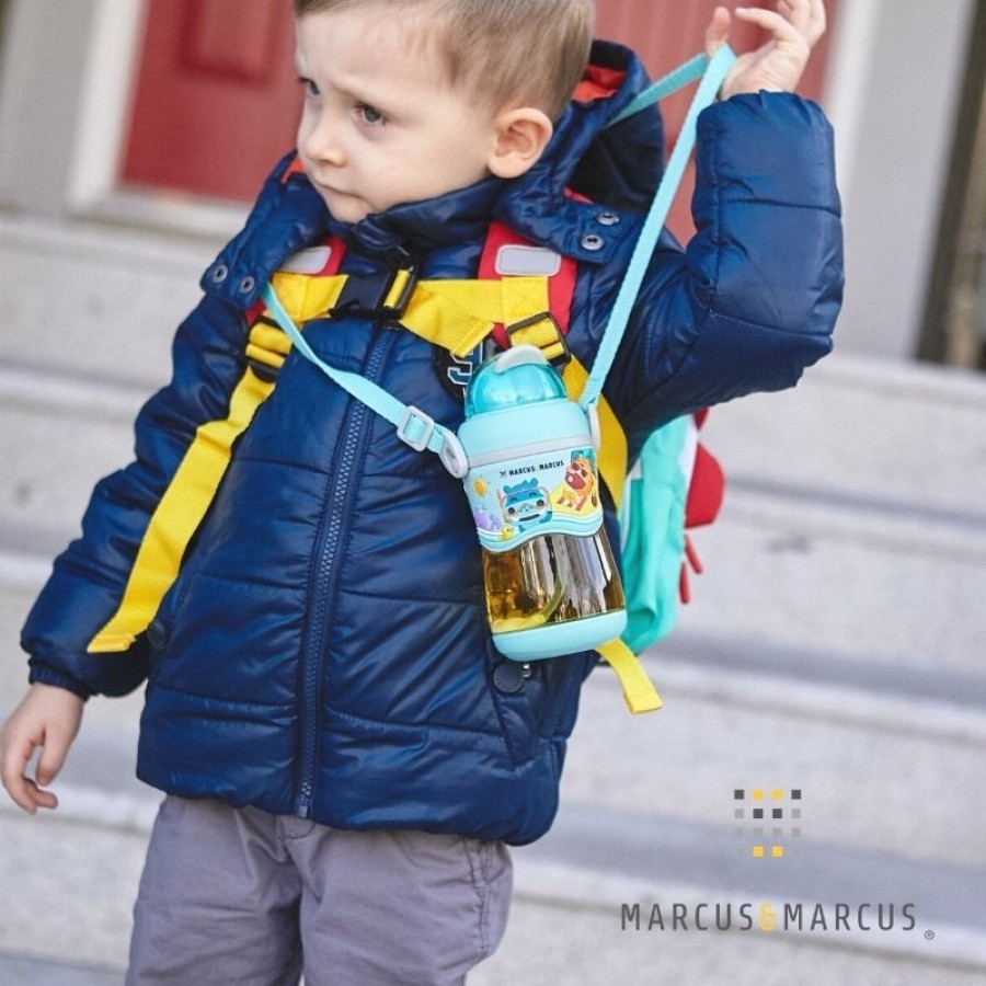 Marcus & Marcus Μπουκάλι 2 Stage Sippy Cup Καλαμάκι Σιλικόνης Βαρίδι Tritan  ΜΙΝΤ MNMBB30-BL