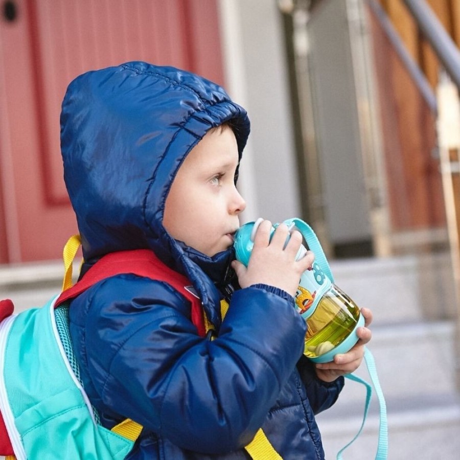 Marcus & Marcus Μπουκάλι 2 Stage Sippy Cup Καλαμάκι Σιλικόνης Βαρίδι Tritan  ΜΙΝΤ MNMBB30-BL