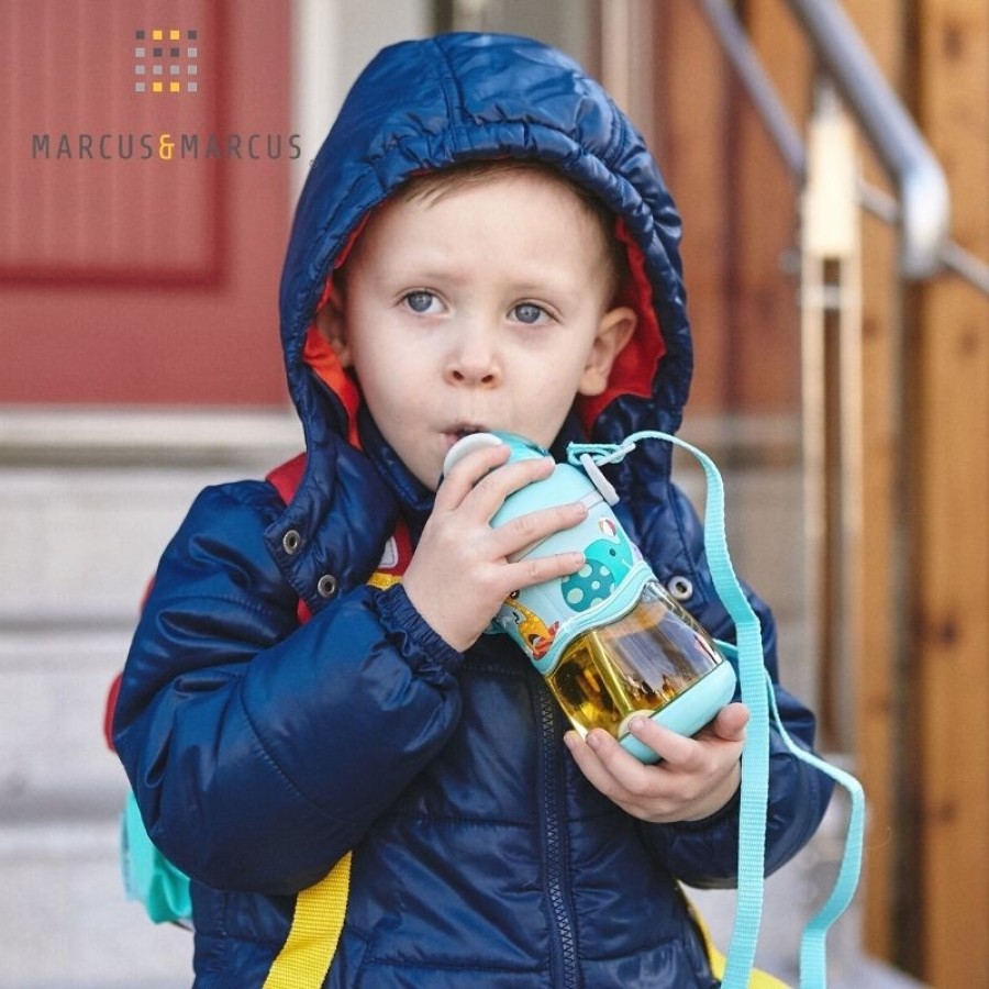 Marcus & Marcus Μπουκάλι 2 Stage Sippy Cup Καλαμάκι Σιλικόνης Βαρίδι Tritan  ΜΙΝΤ MNMBB30-BL