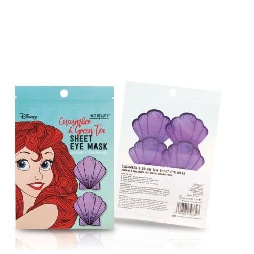 MAD BEAUTY Μάσκα ματιών DISNEY ARIEL EYE MASK (CUCUMBER AND GREEN TEA) 993040