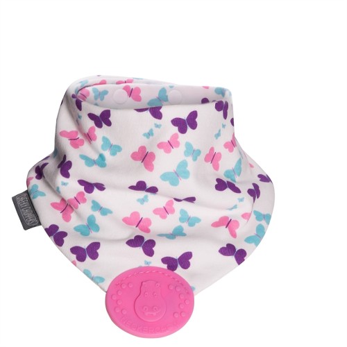 Bumkins  σαλιάρα με μασητικό 2 σε 1 ESSENTIALS NECKERCHEW BUTTERFLY WORLD - 88189