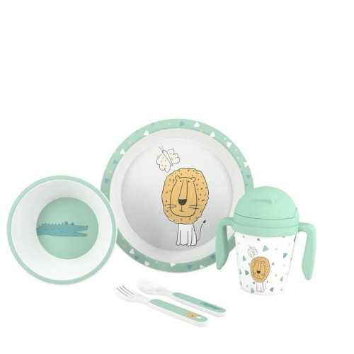 INTERBABY ΠΑΙΔΙΚΟ ΣΕΤ ΣΕΡΒΙΤΣΙΟ ΦΑΓΗΤΟΥ 5 τεμ  SAVANA GREEN SET19