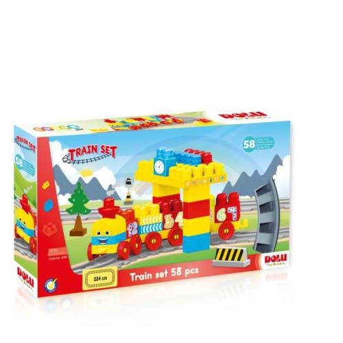 Σετ τρένο με ράγες και 58 τουβλάκια  001.5081 Dolu Zita Toys