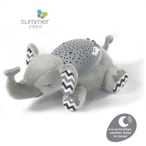 SUMMER INFANT Φωτιστικό νυκτός με μουσική Slumber Buddies®Deluxe – Grey Chevron Elephant (SIM06896)