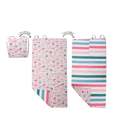 FlapJackKids  Πετσέτα Παραλίας Backpack – Pink Zoo  FJKTB568
