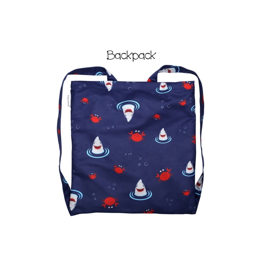 FlapJackKids  Πετσέτα Παραλίας Backpack – Shark/Crab  FJKTB569