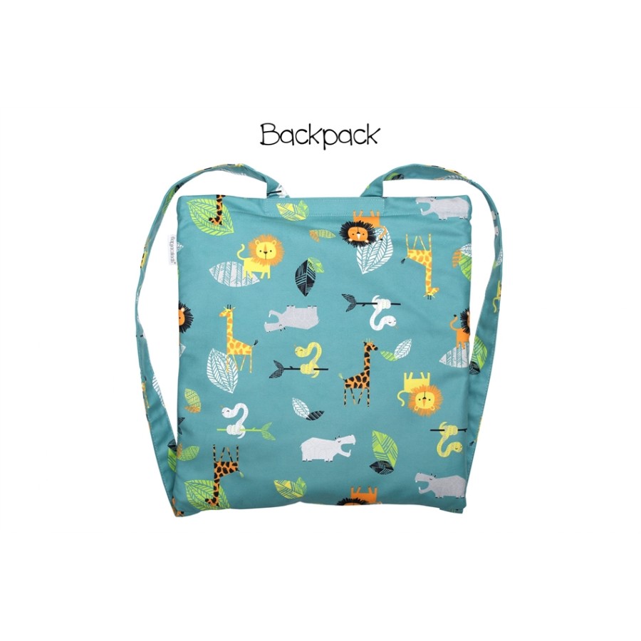 FlapJackKids  Πετσέτα Παραλίας Backpack –  Green Zoo  FJKTB572