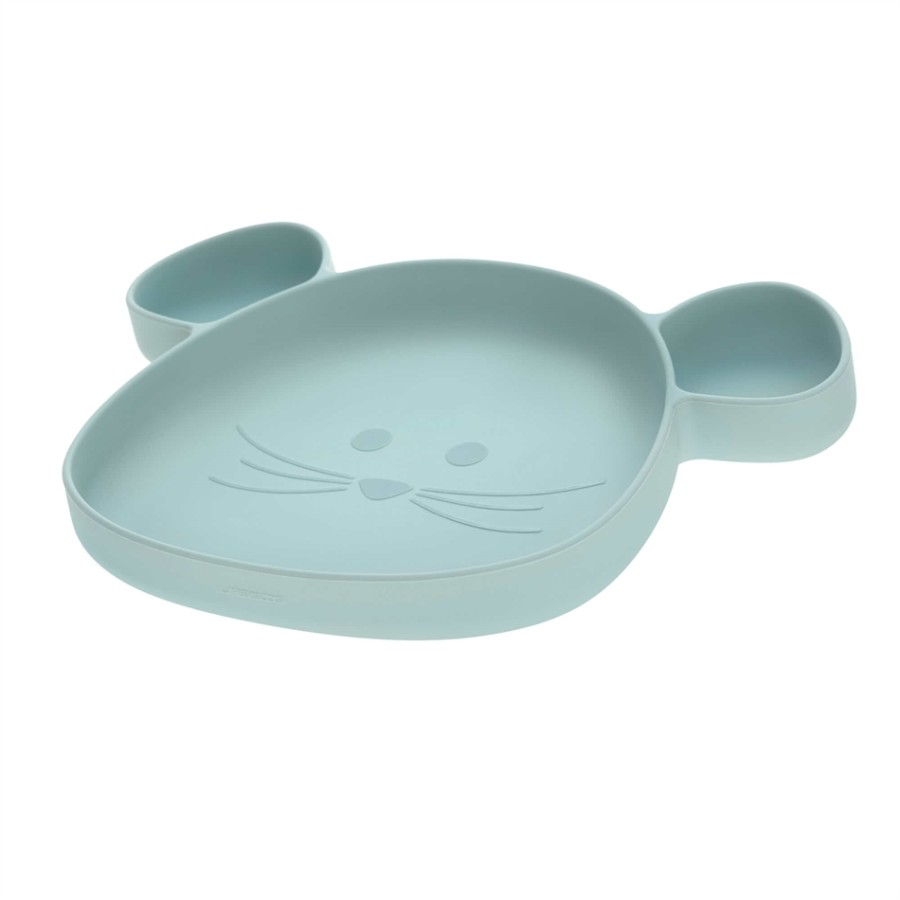 Lassig πιάτο από σιλικόνη Little Chums Mouse Blue 1310035485