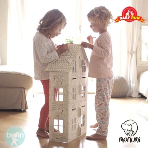 BabyRun Σπιτάκι Spring House από 3D Λευκό χαρτόνι Ζωγραφικής MoNumi MPD-000202