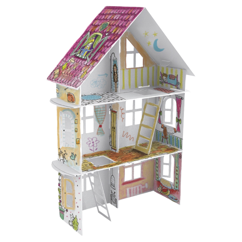 BabyRun Σπιτάκι Spring House από 3D Λευκό χαρτόνι Ζωγραφικής MoNumi MPD-000202