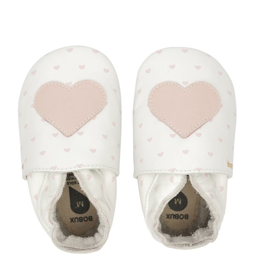 Bobux Δερμάτινο βρεφικό παπούτσι Soft sole hearts blossom 1000-094-04