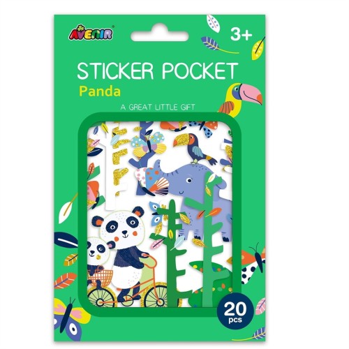 Arts & Crafts 20τμχ αυτοκόλλητα STICKER POCKET -  PANDA 60507