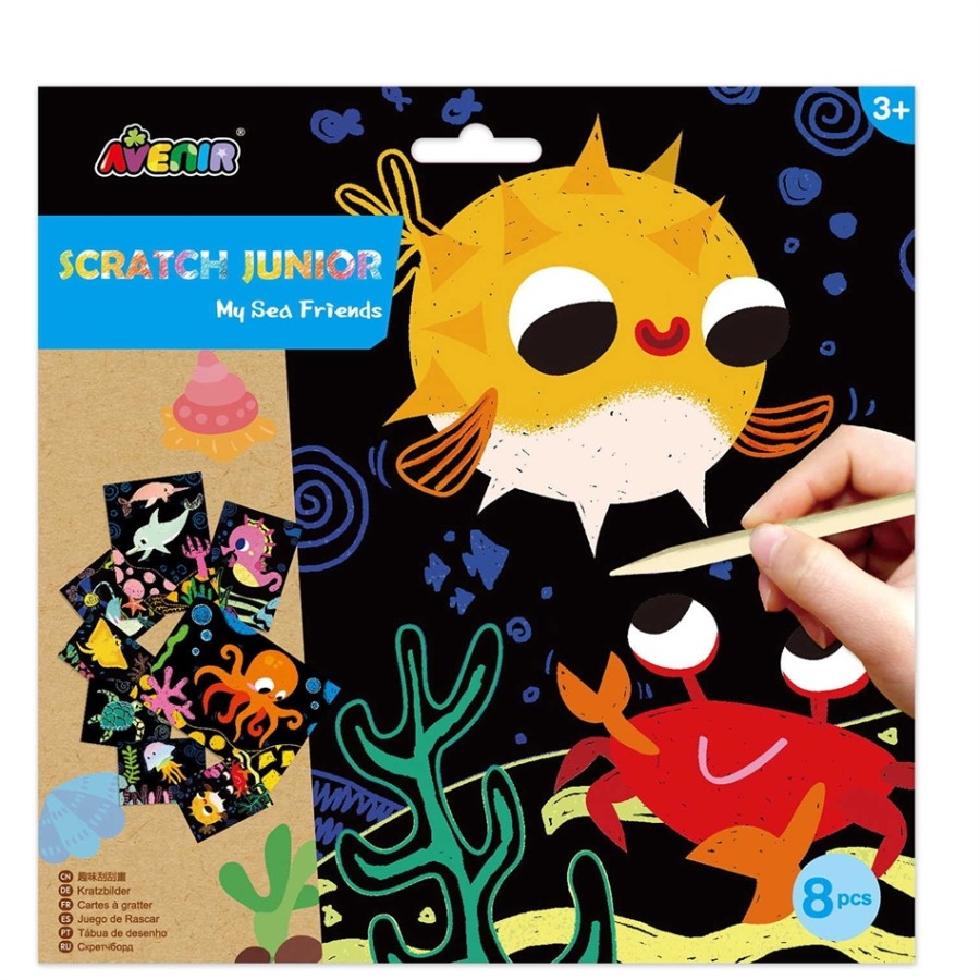Arts & Crafts Χειροτεχνίες Avenir - Σκράτς Scratch JUNIOR - SEA FRIENDS 60107