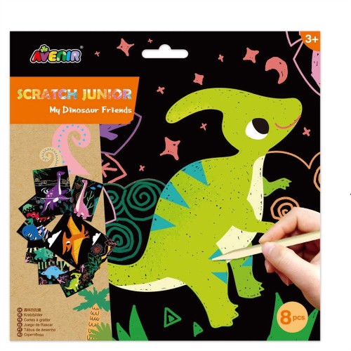 Arts & Crafts Χειροτεχνίες Avenir - Σκράτς Scratch JUNIOR -  DINOSAUR  60108