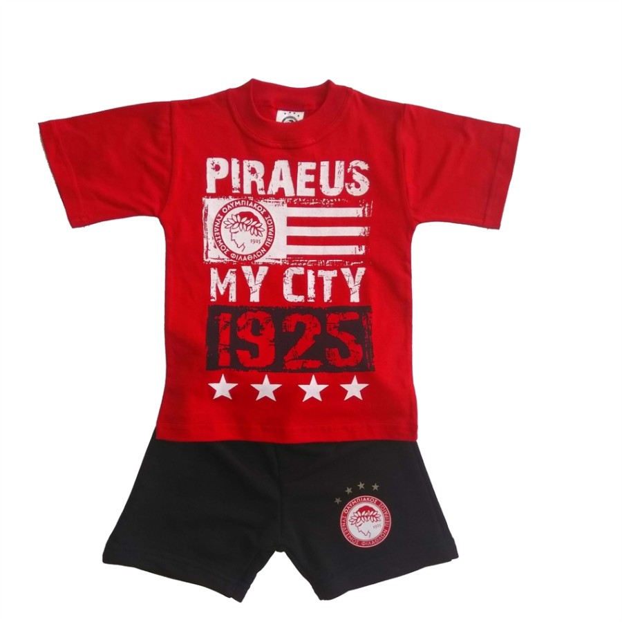 Ολυμπιακός σετ 2τμχ μακό PIRAEUS MY CITY 560085 Κόκκινο