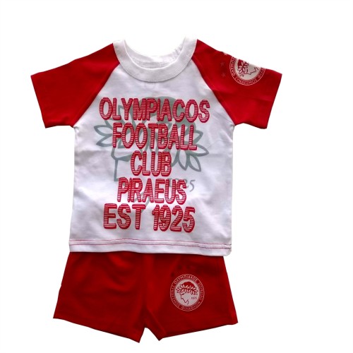 Ολυμπιακός Σετ 2τμχ μακό βαμβακερό ''football club'' 50962023 Κόκκινο