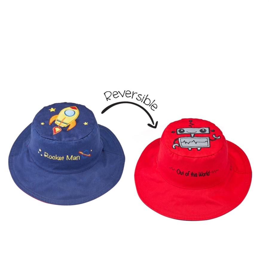 FlapJackKids Καπέλο Διπλής Όψης UPF 50+  – Διαστημόπλοιο (Cotton) LUV0144