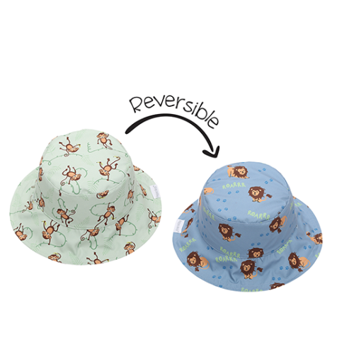 FlapJackKids Καπέλο Διπλής Όψης UPF 50+ -Lion/Monkey (FJKPH518)