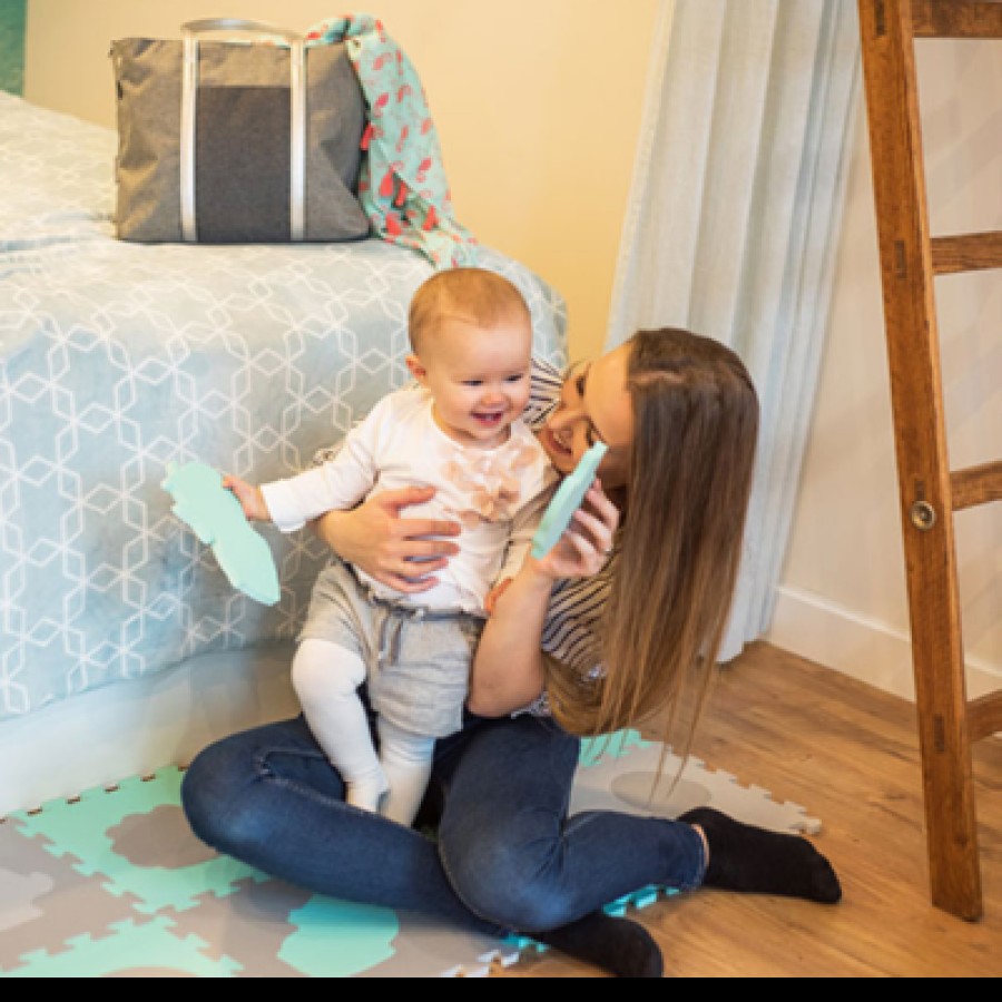 Babyono  Αφρώδες παζλ δαπέδου 10τεμ - Σχήματα - Πράσινο  BN396/01