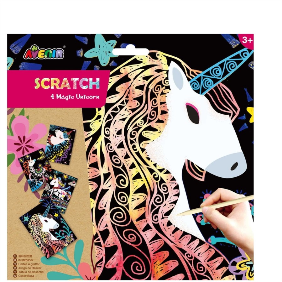 Arts & Crafts Χειροτεχνίες Avenir - SCRATCH - 4 MAGIC UNICORN HEAD 60123