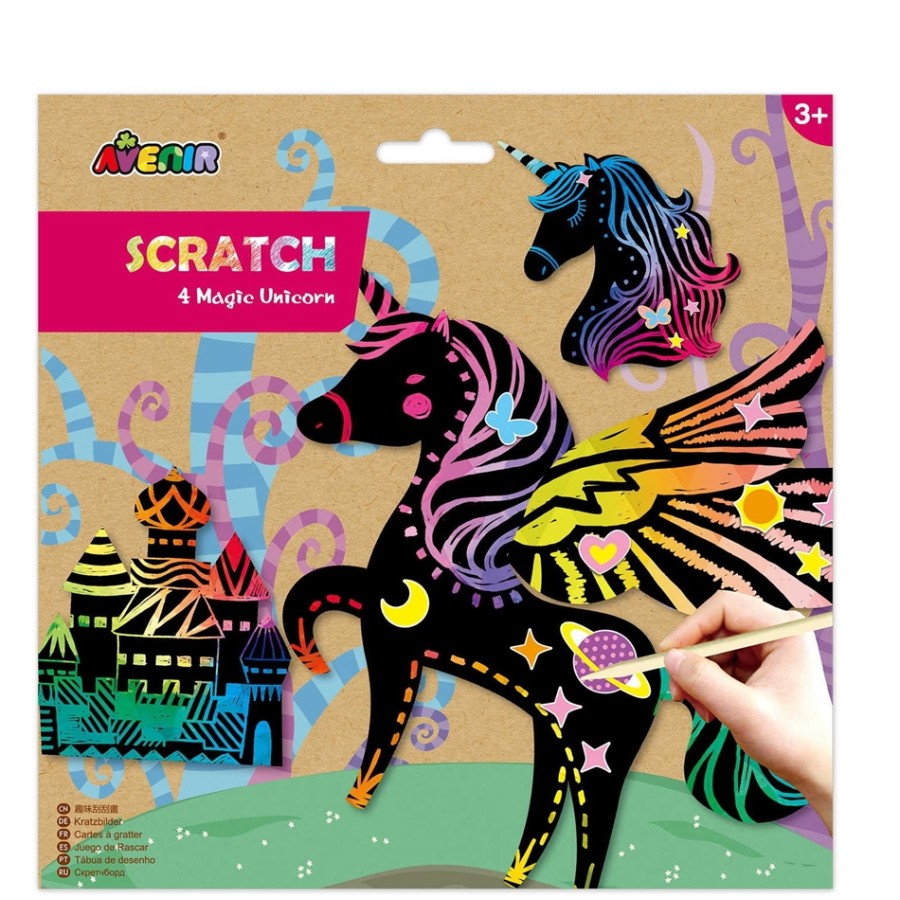 Arts & Crafts Χειροτεχνίες Avenir - SCRATCH - 4 MAGIC UNICORN 60122