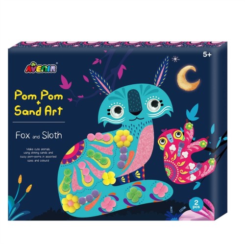 Arts & Crafts  SAND & POM POM ART - FOX & SLOTH 60705
