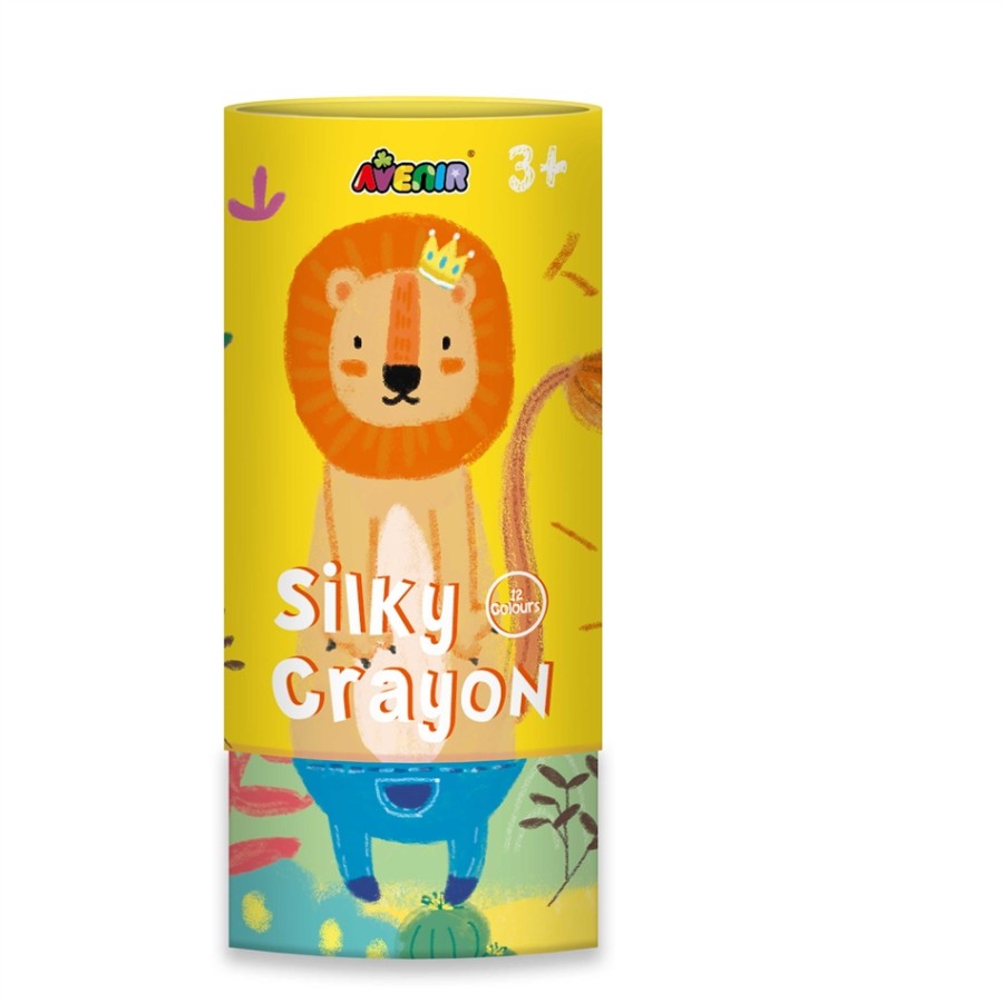 Arts & Crafts Crayons  SILKY CRAYONS 12 COLORS - LION 60403 + δώρο πόστερ