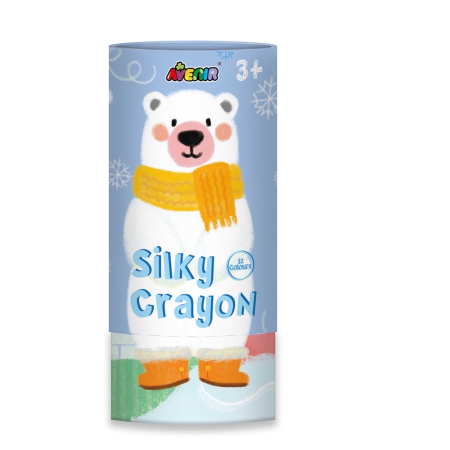 Arts & Crafts Crayons  SILKY CRAYONS 12 COLORS - POLAR BEAR 60404 + δώρο πόστερ