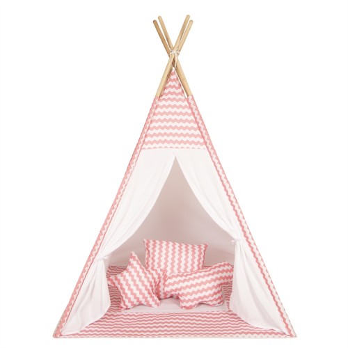 BABY ADVENTURE Παιδική Σκηνή Teepee Pink Wave BR75045 - ΔΏΡΟ 3 ΔΙΑΚΟΣΜΗΤΙΚΆ ΜΑΞΙΛΆΡΙΑ