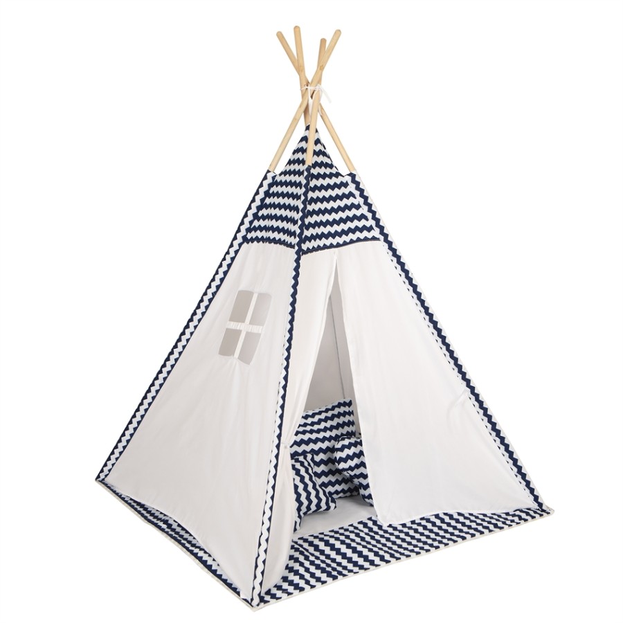 BABY ADVENTURE Παιδική Σκηνή Teepee Blue Wave BR75046 - ΔΏΡΟ 3 ΔΙΑΚΟΣΜΗΤΙΚΆ ΜΑΞΙΛΆΡΙΑ
