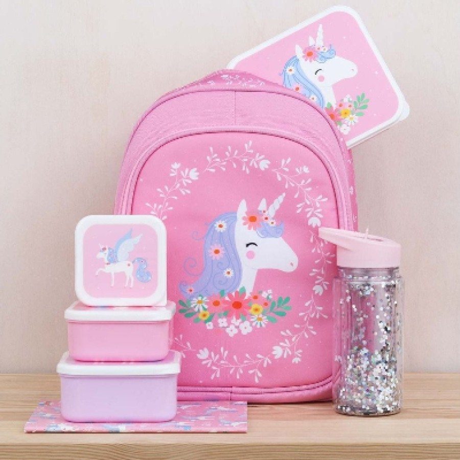 A little lovely company Σετ 4 δοχεία Φαγητού Lunch & Snack Box Unicorn SBSEUN22