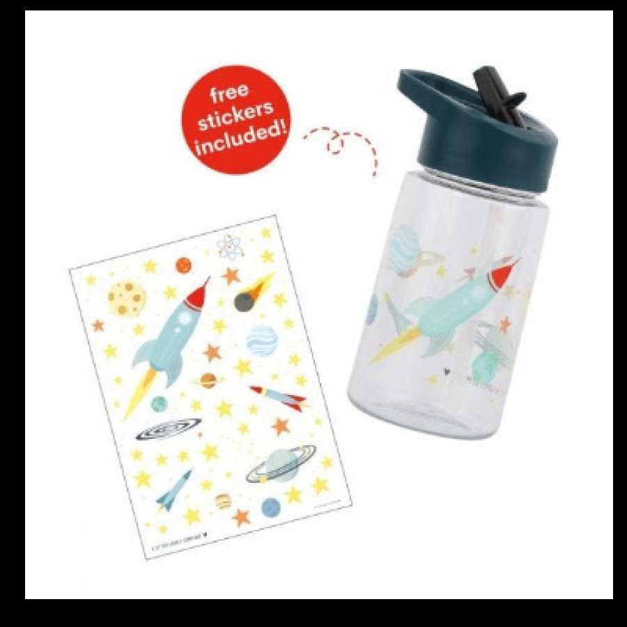 A little lovely company Μπουκάλι-Παγούρι με Καλαμάκι 450ml Space Διάστημα DBSPBU08