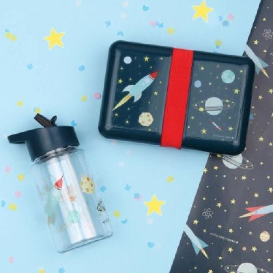 A little lovely company Μπουκάλι-Παγούρι με Καλαμάκι 450ml Space Διάστημα DBSPBU08