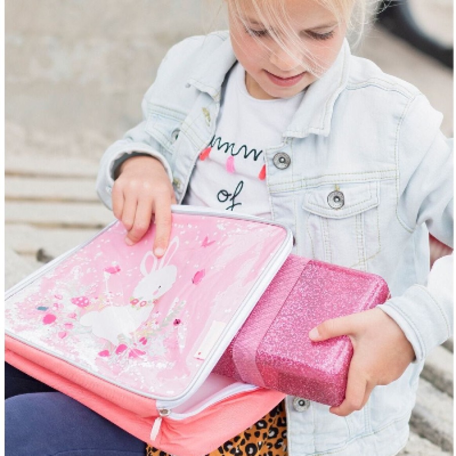 A little lovely company Δοχείο Φαγητού Lunch Box Glitter - Gold Χρυσό SBGLGO26
