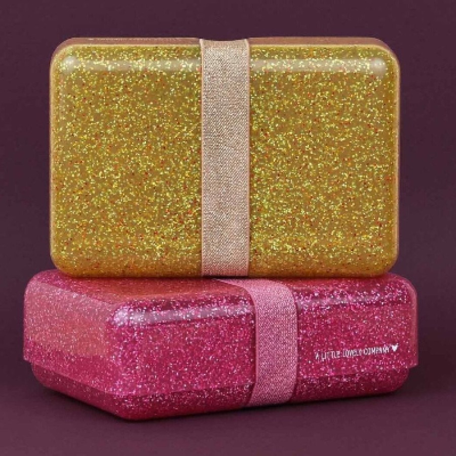 A little lovely company Δοχείο Φαγητού Lunch Box Glitter - Gold Χρυσό SBGLGO26
